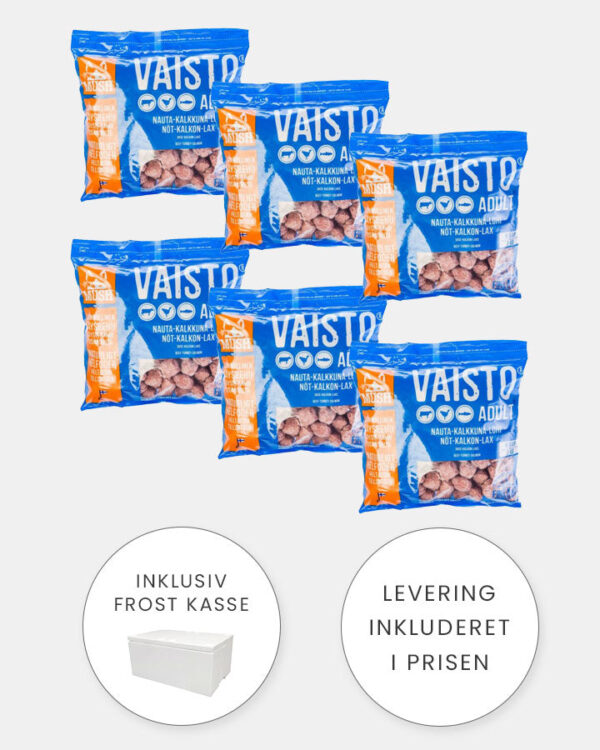 MUSH Vaisto Blå XL - Okse, Kalkun og Laks - 6x3kg