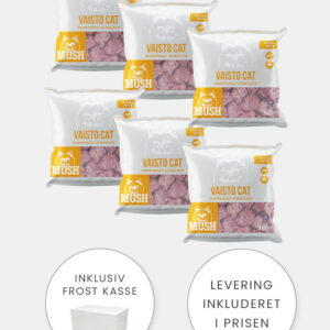MUSH Vaisto CAT - Hvid - Okse & Gris - 6x3kg