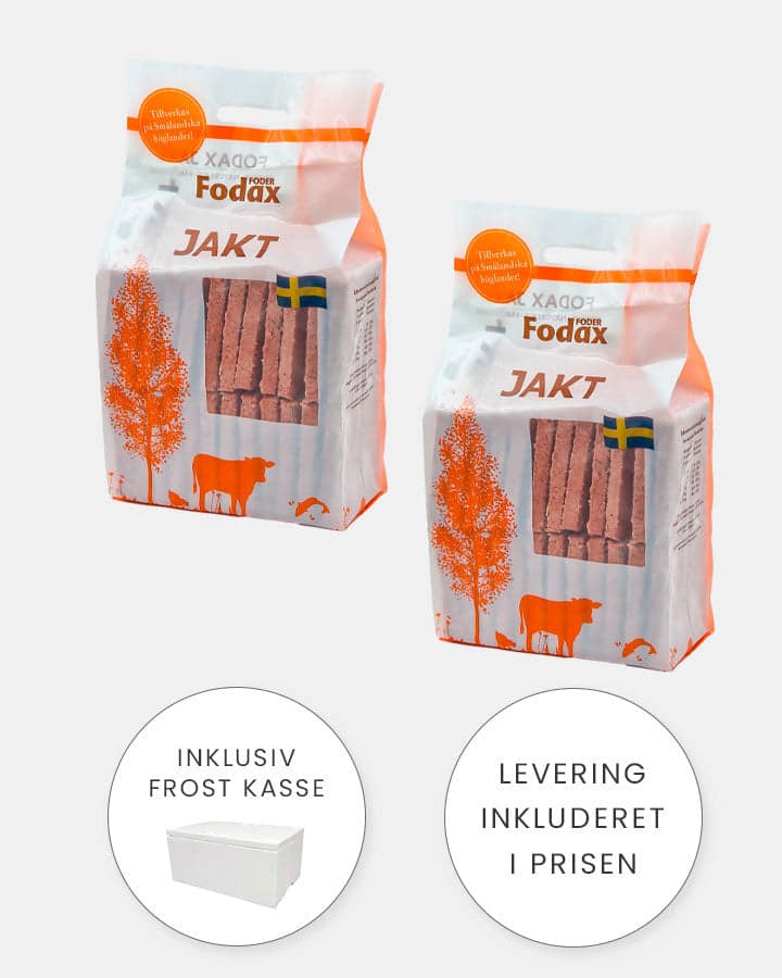 Fodax Jakt - Kylling Okse Laks - 2 x 10 kg - BARF til aktive hunde