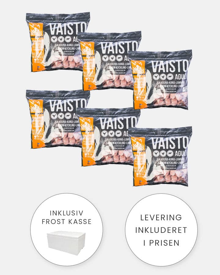 MUSH Vaisto Grå XL - Kalkun, Kylling og Lam - 6x3kg